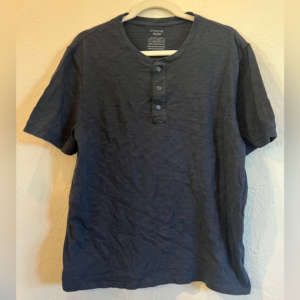 Men’s Vince Short Sleeve Cotton Henley